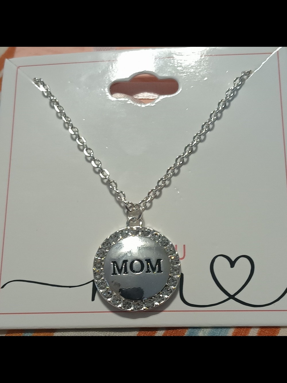 Silver 'MOM' Crystal Pendant Necklace - Women's Jewelry